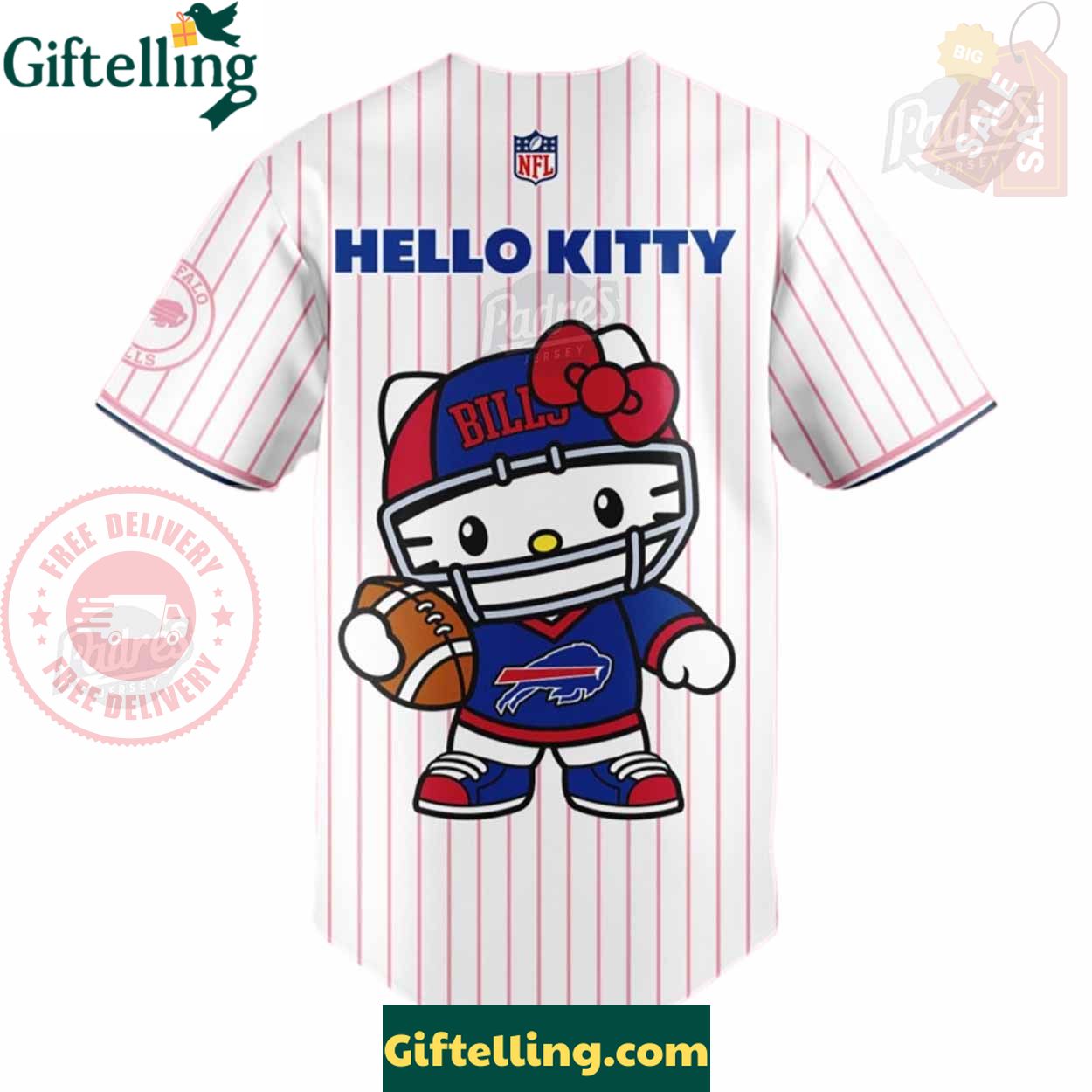 Buffalo Bills X Hello Kitty Baseball Jersey Outfit - Padres Jersey Oasis Elevate Your Baseball Style Game 2