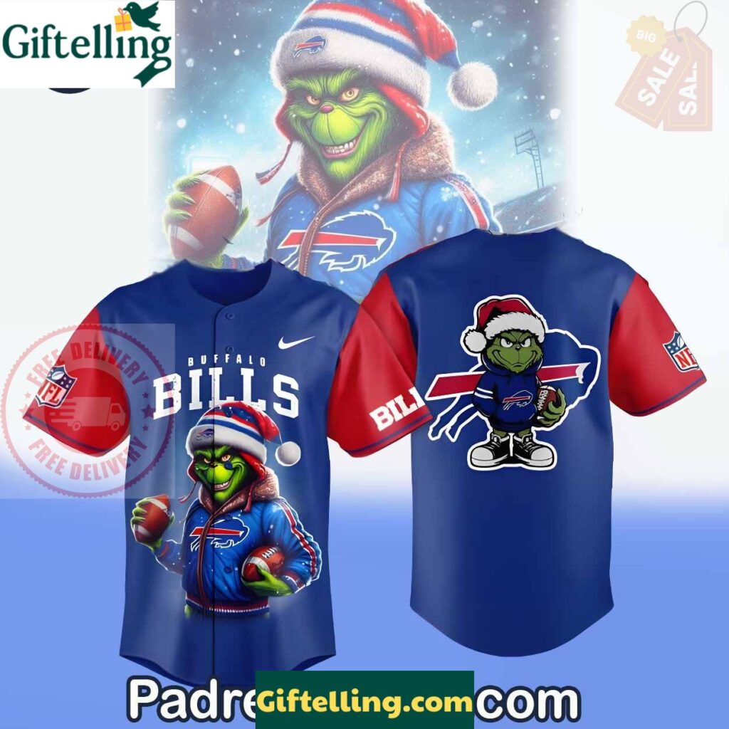 Buffalo Bills x The Grinch Christmas baseball Jersey Outfit
