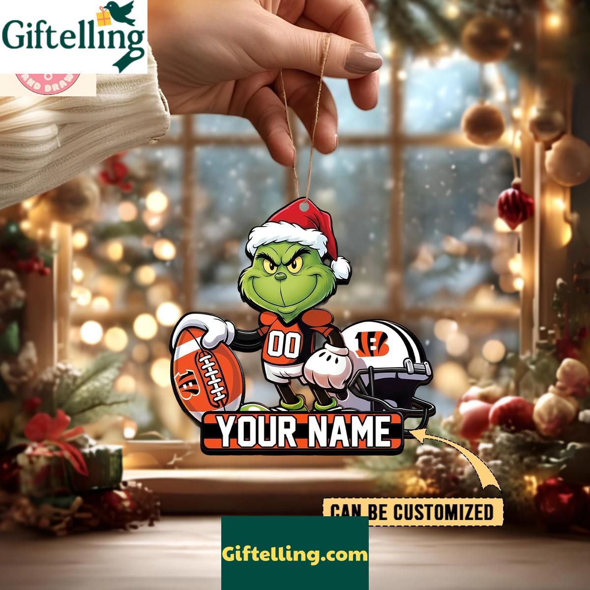 Cincinnati Bengals x The Grinch Christmas Acrylic Ornament Cincinnati Bengals x The Grinch Christmas Acrylic Ornament