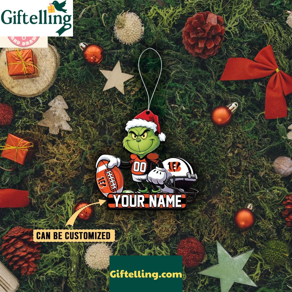 Cincinnati Bengals x The Grinch Christmas Acrylic Ornament Cincinnati Bengals x The Grinch Christmas Acrylic Ornament