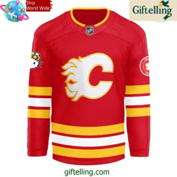 Calgary Flames x Hello Kitty 50th Anniversary Red Hockey Jersey
