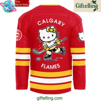 Calgary Flames x Hello Kitty 50th Anniversary Red Hockey Jersey