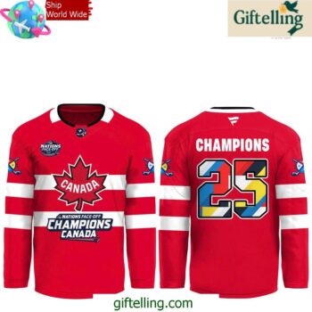 Canada Fanatics Steel 2025 4 Nations Face Off Champions Jersey