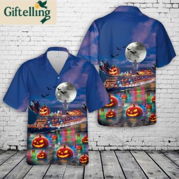 Carnival Cruise Line Mardi Gras Halloween Hawaiian Shirt 1