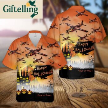Cessna 208 Halloween Hawaiian Shirt 1