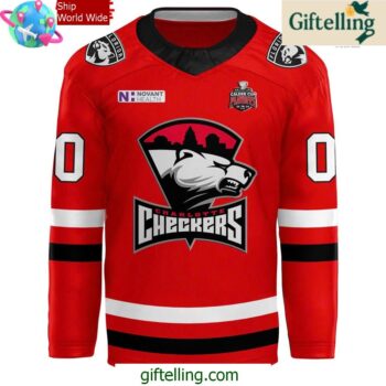 Charlotte Checkers 2025 Calder Cup Playoffs Red Hockey Jersey 2
