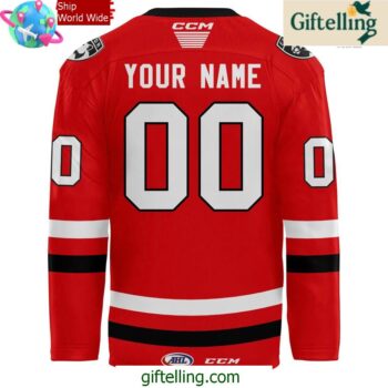 Charlotte Checkers 2025 Calder Cup Playoffs Red Hockey Jersey 3