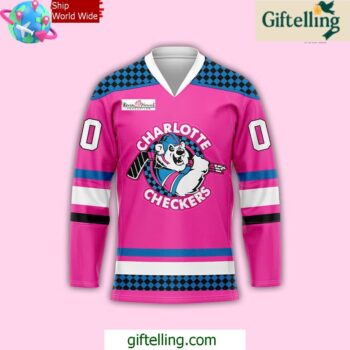 Charlotte Checkers Neon Night 2025 Hockey Jersey
