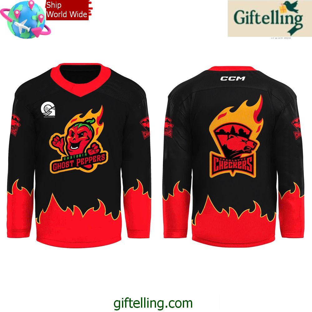 Charlotte Checkers x Ghost Peppers Limited Hockey Jersey Charlotte Checkers x Ghost Peppers Limited Hockey Jersey