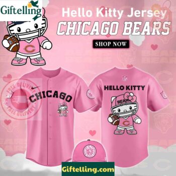 Chicago Bears Hello Kitty Pink NFL Baseball Jersey