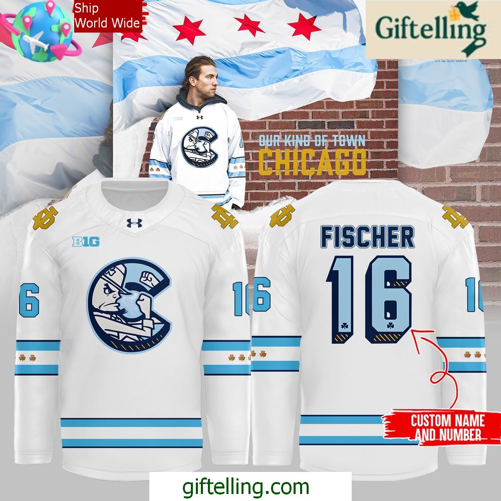 Chicago Cubs x Notre Dame Fighting Irish Custom Hockey Jersey