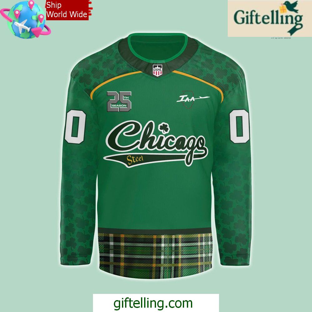 Chicago Steel Irish 25th Season Special Hockey Jersey Chicago Steel Irish 25th Season Special Hockey Jersey