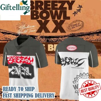 Chris Brown X Breezy Bowl 2025 Stadium World Tour Football Jersey Shirt