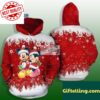 Christmas Santa Mickey And Minnie 3D Hoodie Red Mens