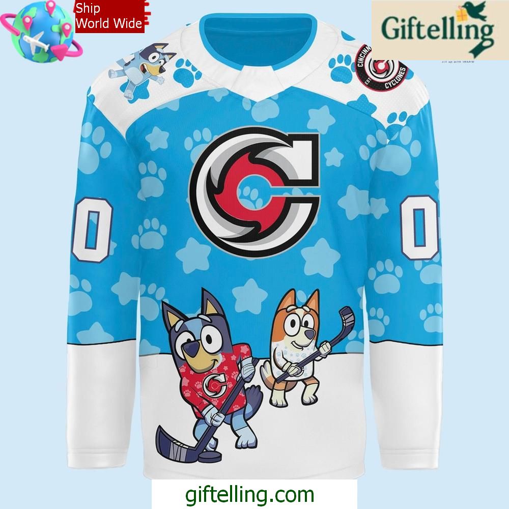 Cincinnati Cyclones x Bluey Night 2025 Special Hockey Jersey 2 Cincinnati Cyclones x Bluey Night 2025 Special Hockey Jersey 2