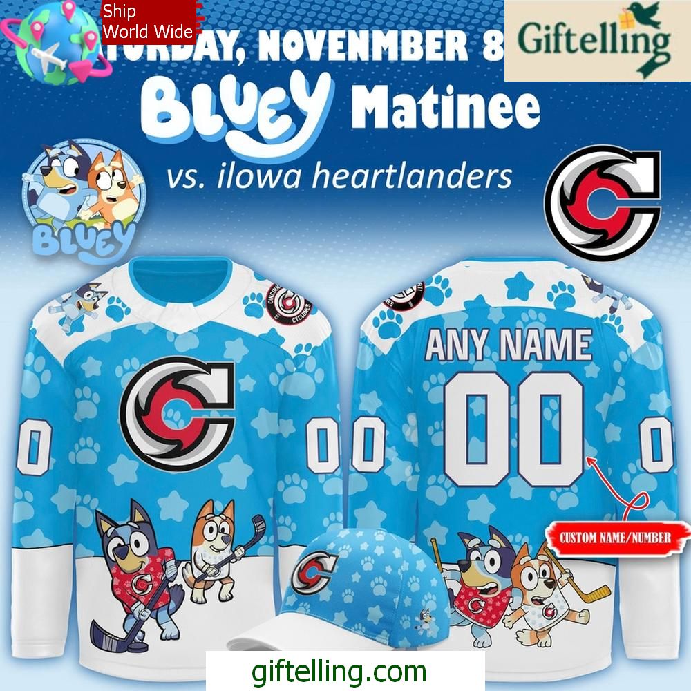 Cincinnati Cyclones x Bluey Night 2025 Special Hockey Jersey