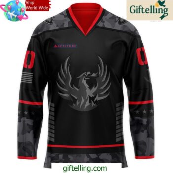Coachella Valley Firebirds Stealth Fighter Military Hockey Jersey