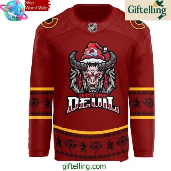Colorado Avalanche Christmas Devil Krampus Holiday Hockey Jersey
