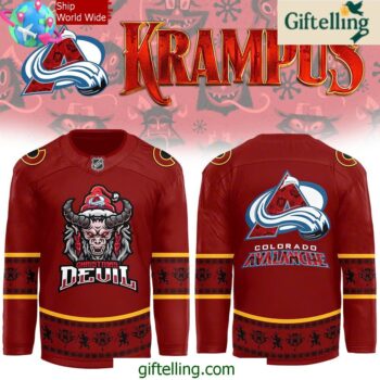 Colorado Avalanche Christmas Devil Krampus Holiday Hockey Jersey