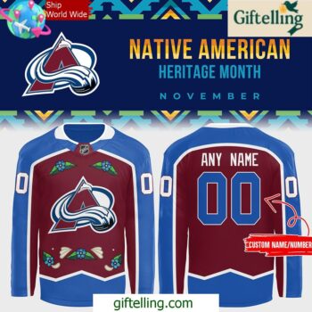 Colorado Avalanche Native American Heritage Month Custom Hockey Jersey