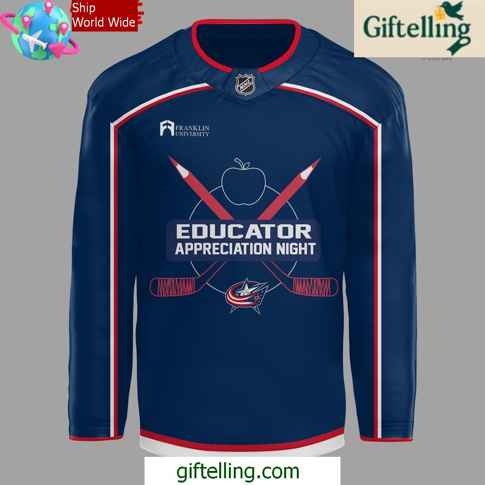 Columbus Blue Jackets Educator Appreciation Night Hockey Jersey Columbus Blue Jackets Educator Appreciation Night Hockey Jersey