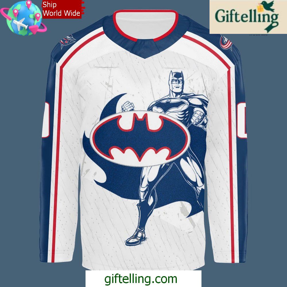 Columbus Blue Jackets x Batman 2025 Special Hockey Jersey Columbus Blue Jackets x Batman 2025 Special Hockey Jersey