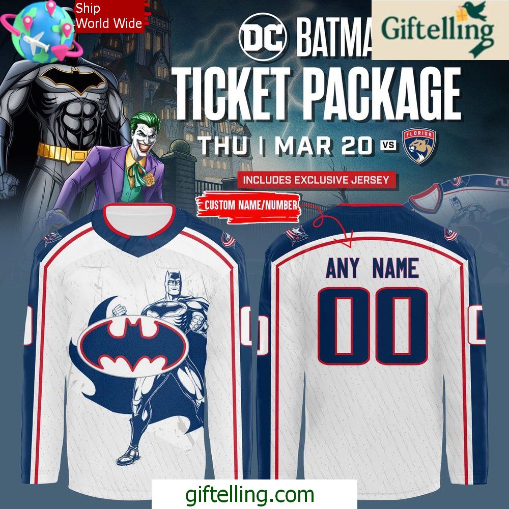 Columbus Blue Jackets x Batman 2025 Special Hockey Jersey