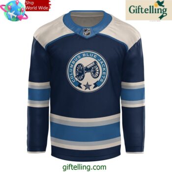 Columbus Blue Jackets x Chill Guy Blue Hockey Jersey