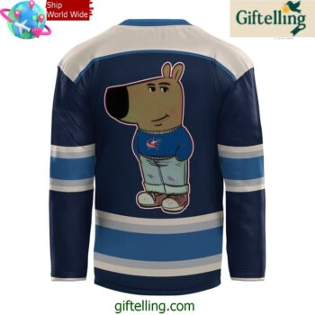 Columbus Blue Jackets x Chill Guy Blue Hockey Jersey