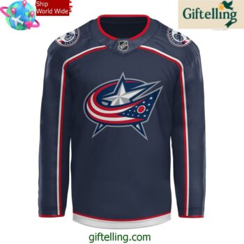 Columbus Blue Jackets x Chill Guy Navy Hockey Jersey