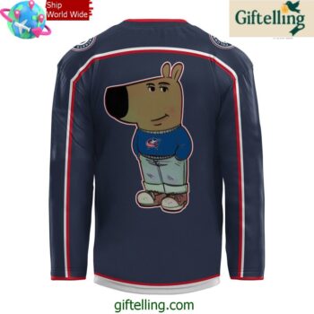 Columbus Blue Jackets x Chill Guy Navy Hockey Jersey