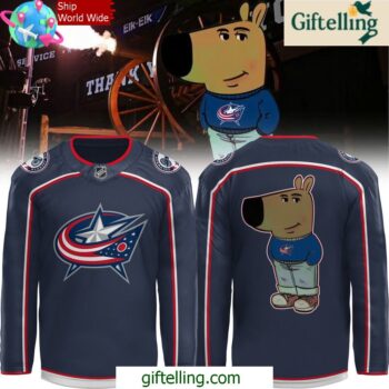 Columbus Blue Jackets x Chill Guy Navy Hockey Jersey