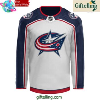 Columbus Blue Jackets x Chill Guy White Hockey Jersey