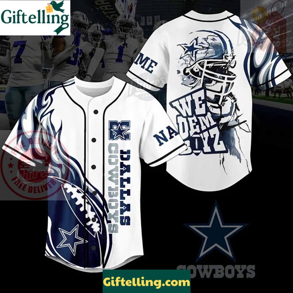 Custom Dallas Cowboys We Dem Boyz NFL Baseball Jersey
