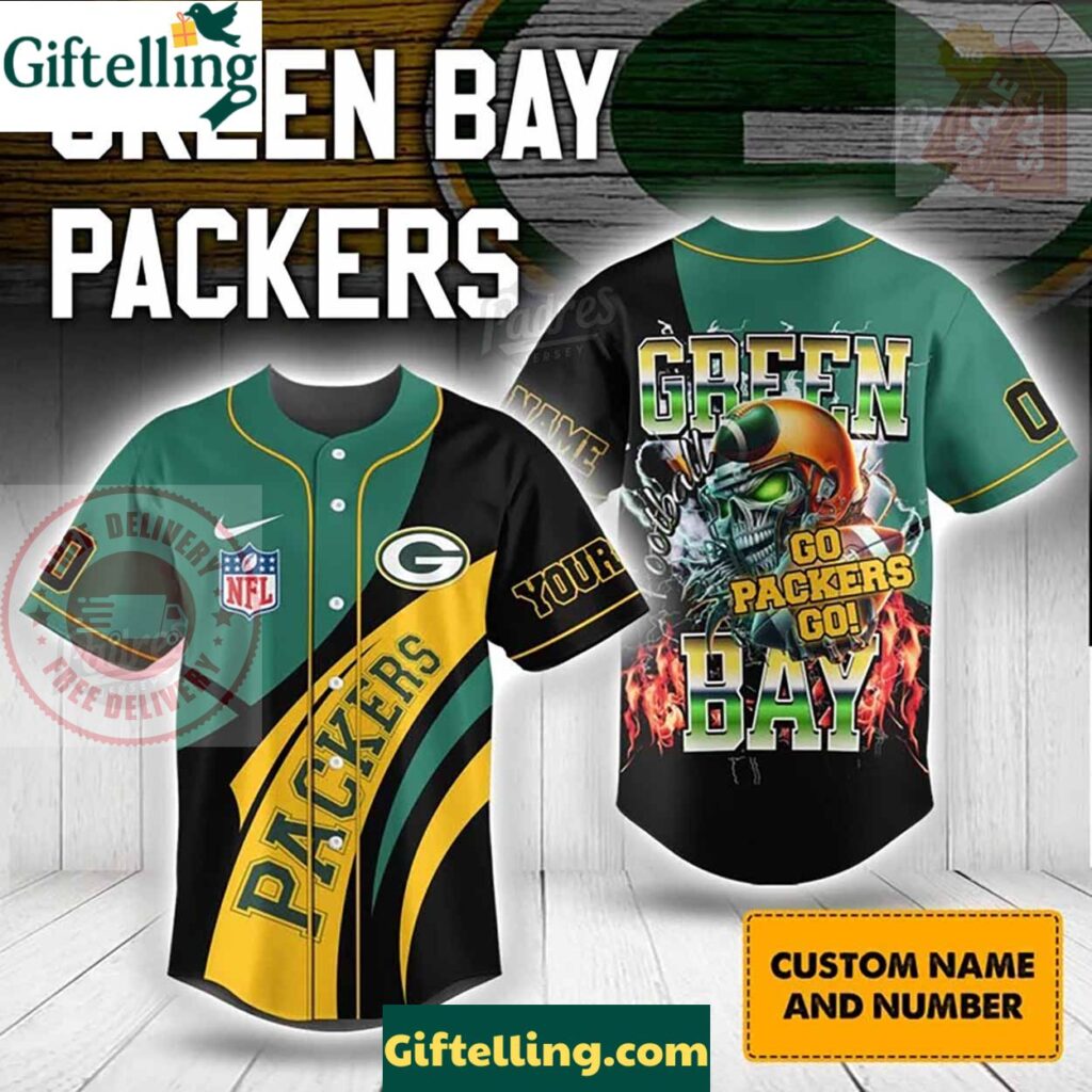 Custom Green Bay Packers NFL Baseball Jersey Style