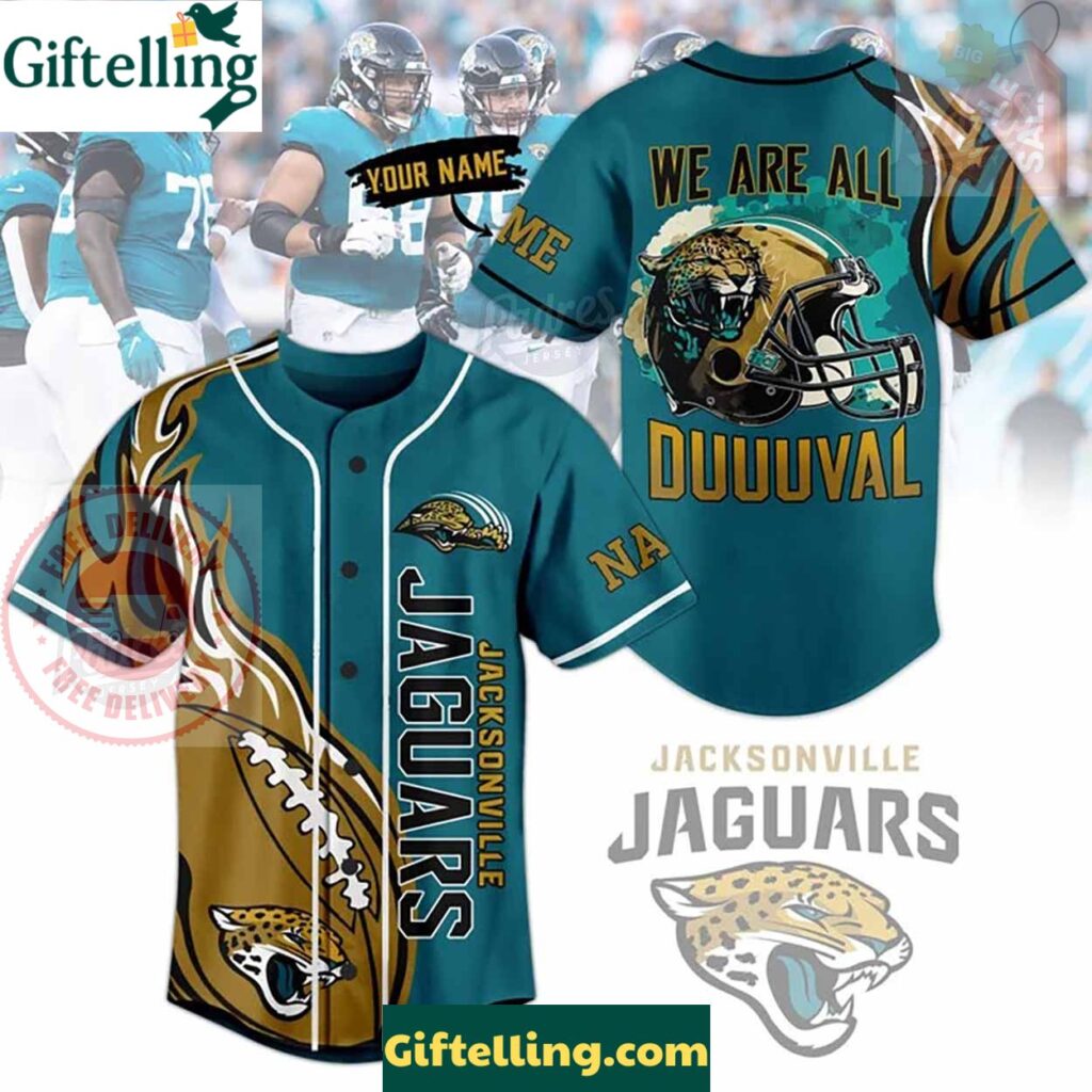 Custom Jacksonville Jaguars We Are Duuuval Baseball Jersey