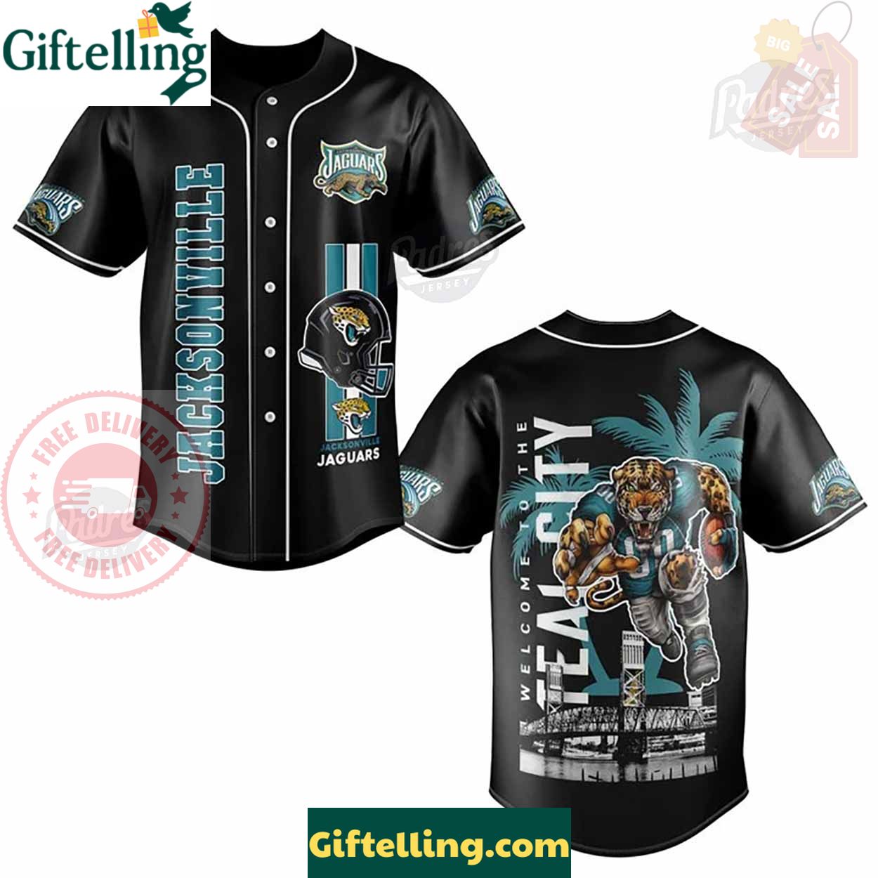 Custom NFL Jacksonville Jaguars Baseball Jersey - Padres Jersey Oasis Elevate Your Baseball Style Game 1