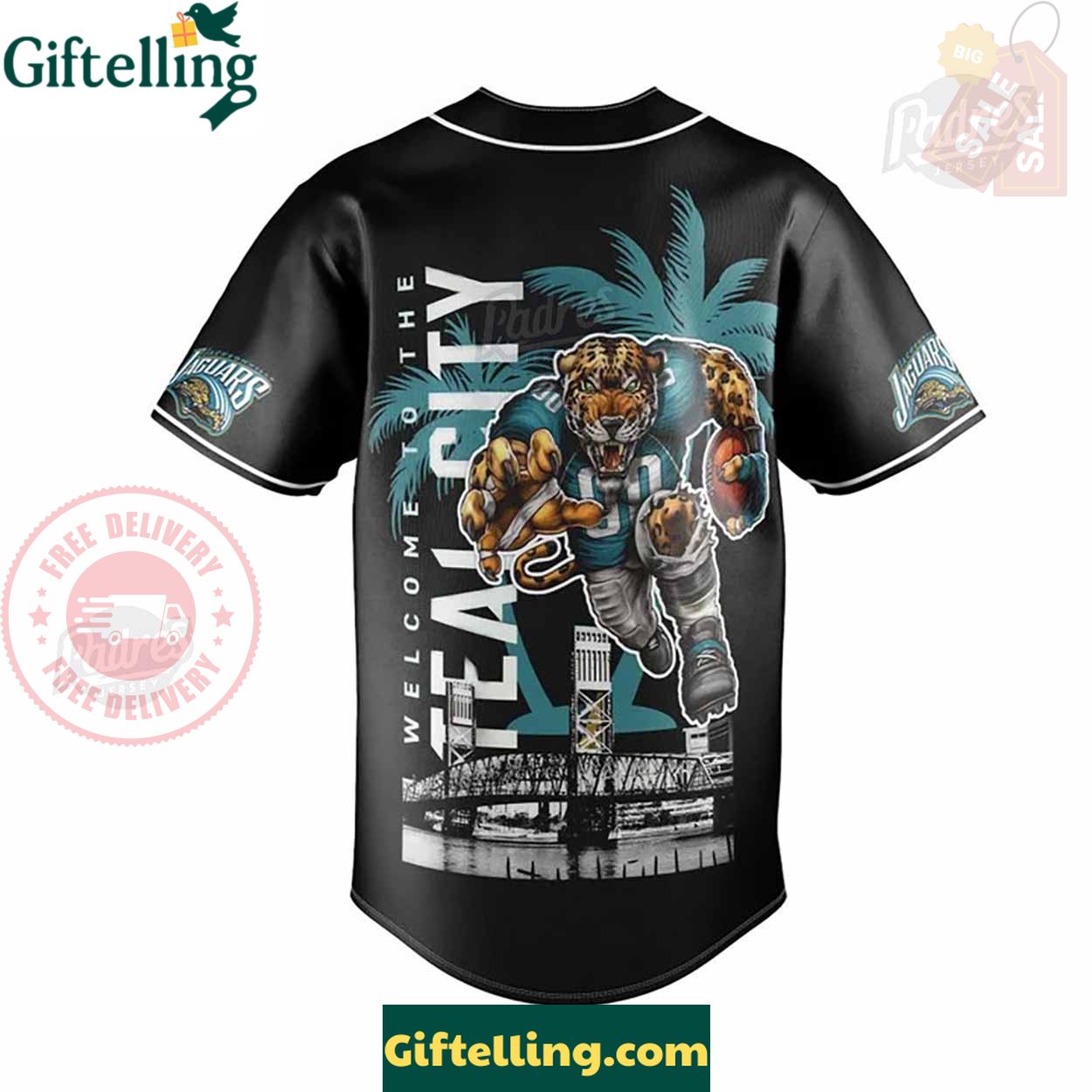 Custom NFL Jacksonville Jaguars Baseball Jersey - Padres Jersey Oasis Elevate Your Baseball Style Game 3