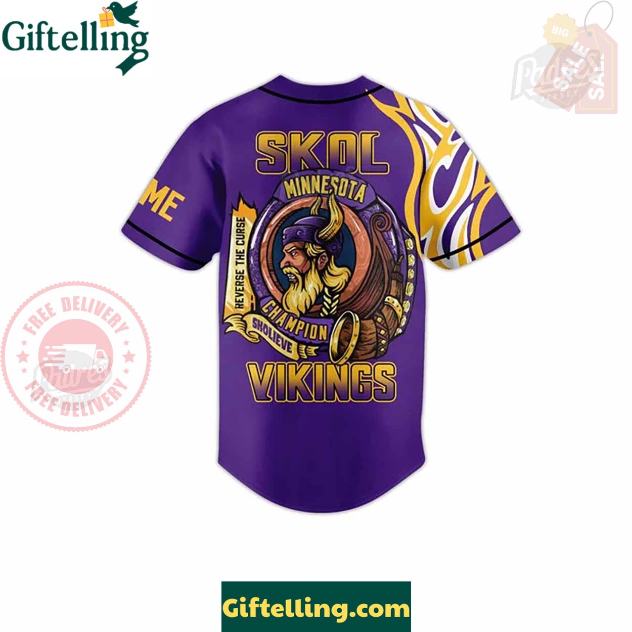 Custom NFL Minnesota Vikings Baseball Jersey - Padres Jersey Oasis Elevate Your Baseball Style Game 2