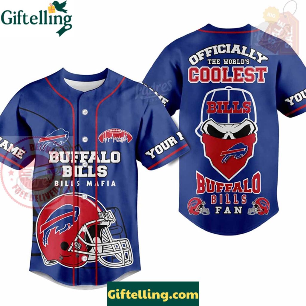 Custom Name Buffalo Bills Fan Baseball Jersey