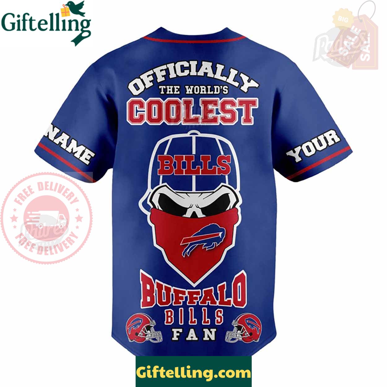 Custom Name Buffalo Bills Fan Baseball Jersey - Padres Jersey Oasis Elevate Your Baseball Style Game 3