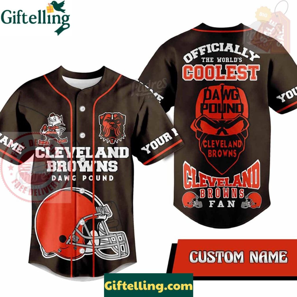 Custom Name Cleveland Browns Fan Baseball Jersey