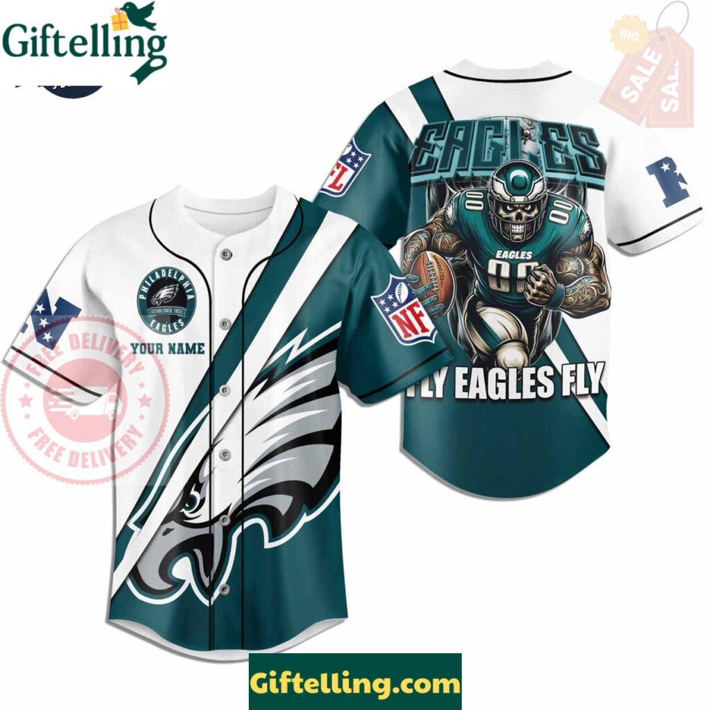 Custom Philadelphia Eagles Football Mascot Baseball Jersey