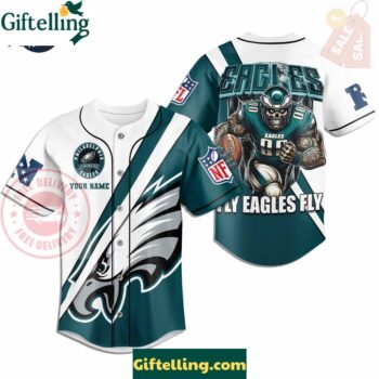 Custom Philadelphia Eagles Football Mascot Baseball Jersey