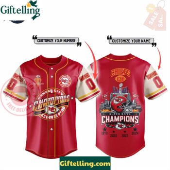Custom Super Bowl Champions Chiefs 2024 Baseball Jersey Style