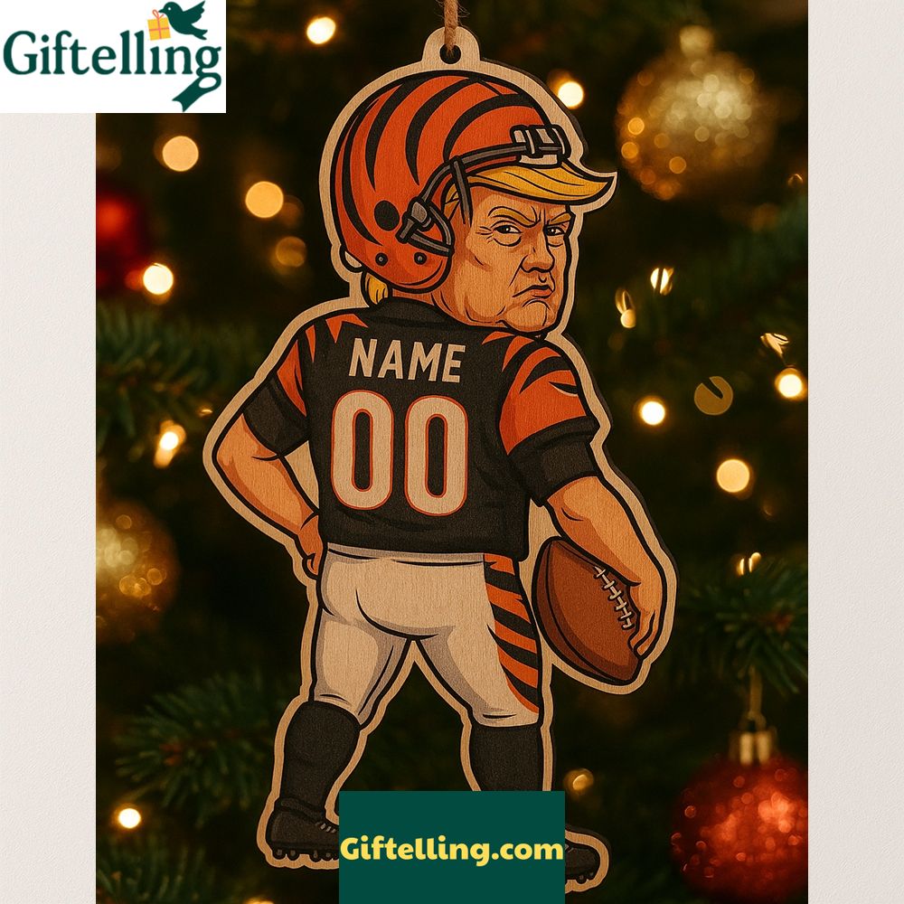 Custom Trump Cincinnati Bengals 2025 Christmas Ornament