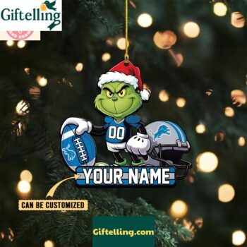 Detroit Lions x The Grinch Christmas Acrylic Ornament