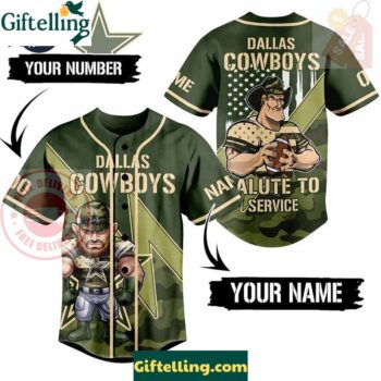 Dallas Cowboys Salute To Service Custom Baseball Jersey