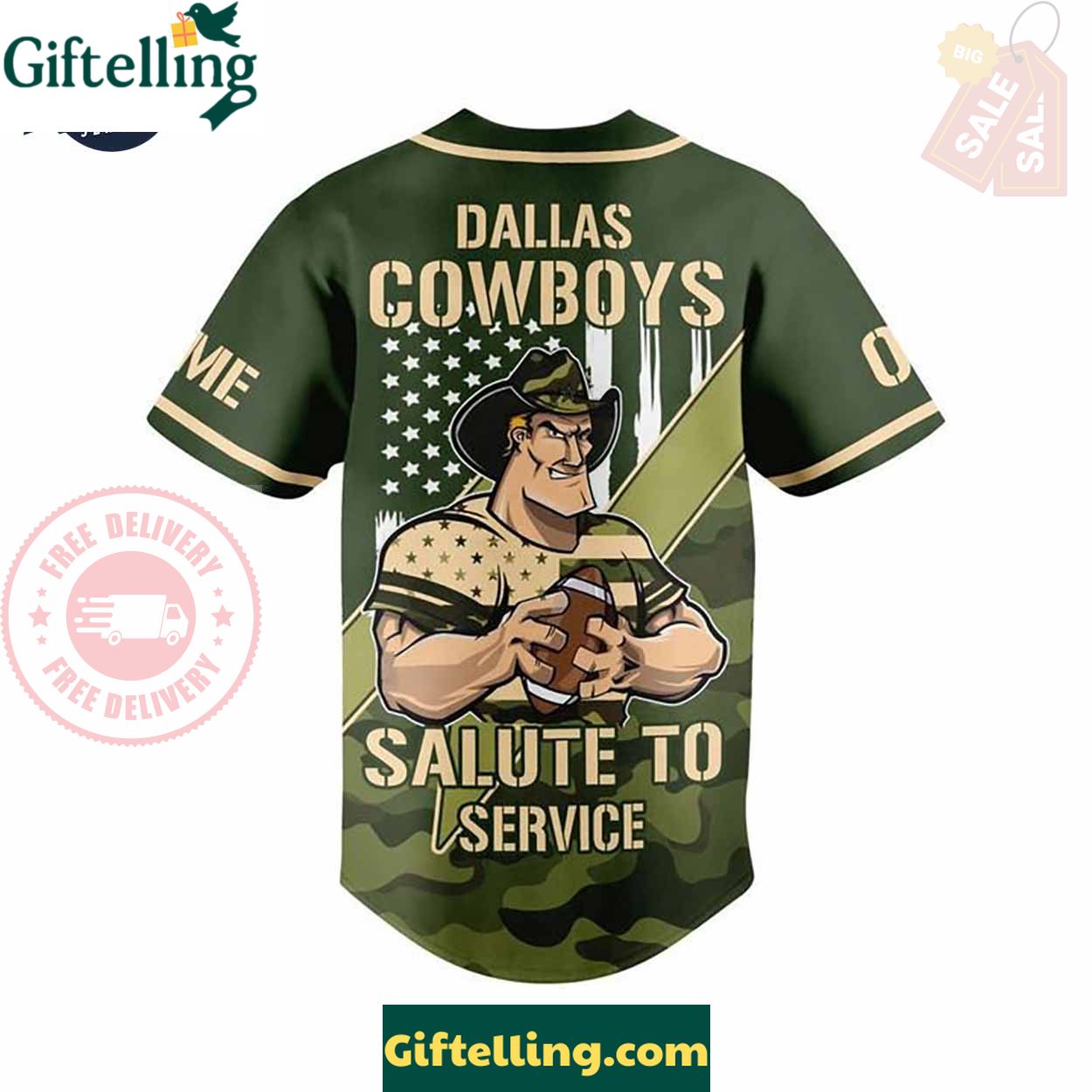 Dallas Cowboys Salute To Service Custom Baseball Jersey - Padres Jersey Oasis Elevate Your Baseball Style Game 2