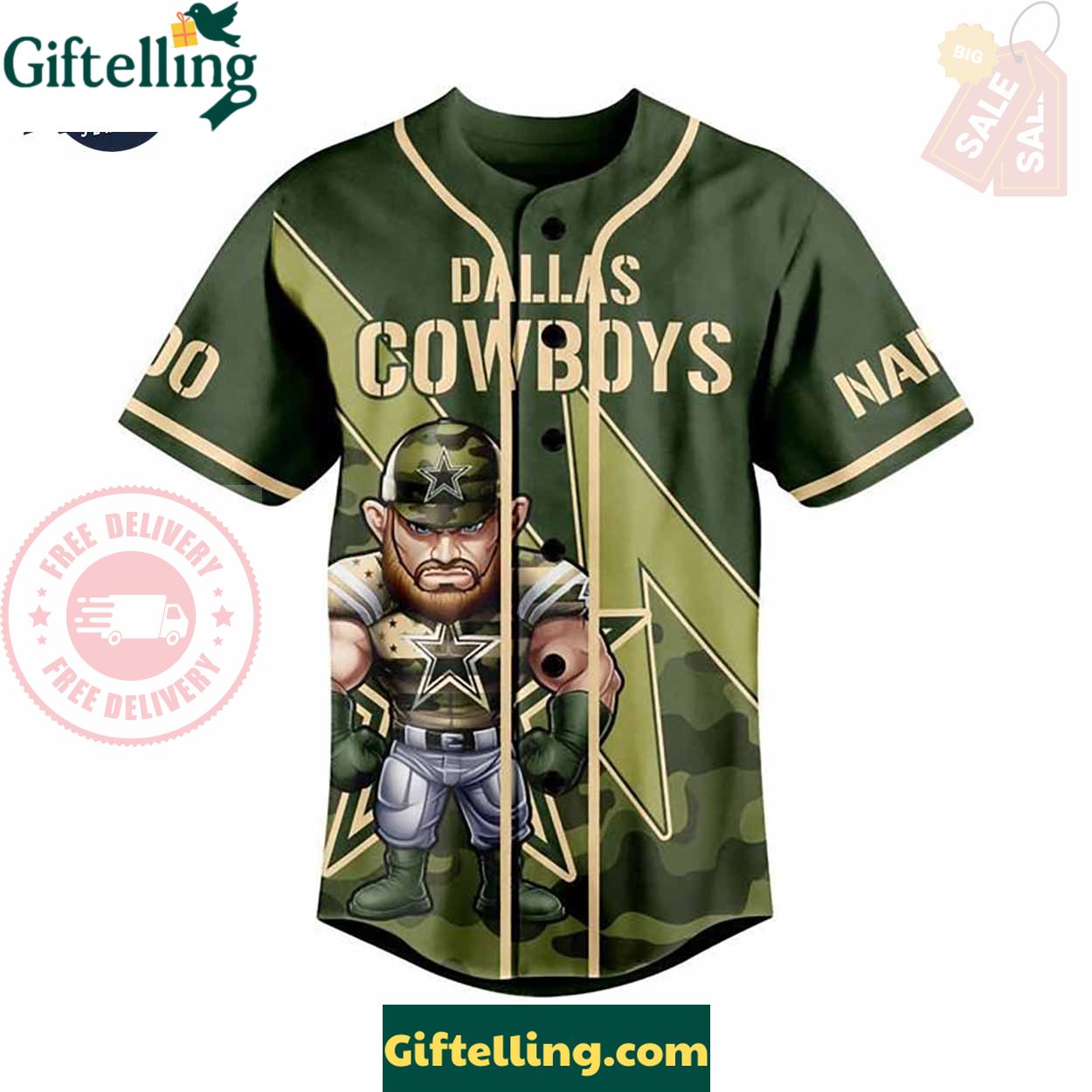 Dallas Cowboys Salute To Service Custom Baseball Jersey - Padres Jersey Oasis Elevate Your Baseball Style Game 3